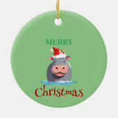 Funny Safari Tiere HIPPO Weihnachtskostüm Keramik Ornament (Hinten)