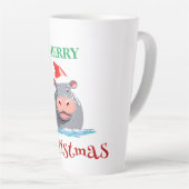 Funny Safari Tiere HIPPO Weihnachtskostüm Milchtasse (Rechte Ecke)