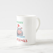 Funny Safari Tiere HIPPO Weihnachtskostüm Porzellantasse (Vorderseite Rechts)