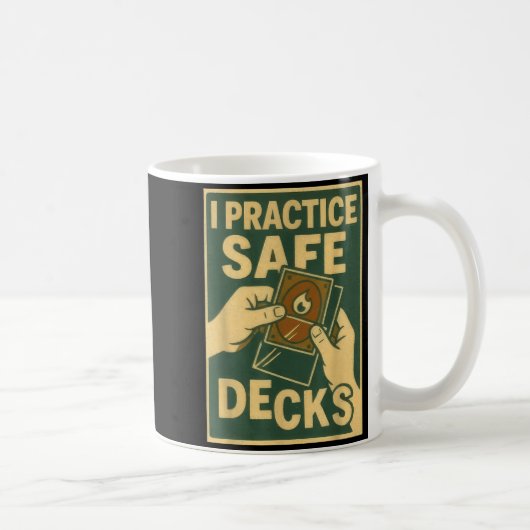 Funny Safe Decks Trading Card Game Pun Humor  Kaffeetasse (Rechts)