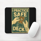 Funny Safe Decks Trading Card Game Pun Humor Mousepad (Mit Mouse)