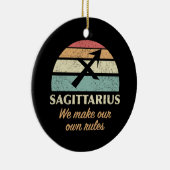 Funny Sagittarius Zodiac Rules Keramik Ornament (Rechts)