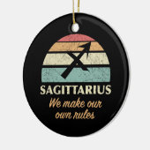 Funny Sagittarius Zodiac Rules Keramik Ornament (Links)