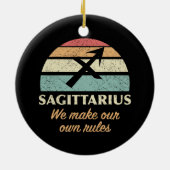 Funny Sagittarius Zodiac Rules Keramik Ornament (Hinten)