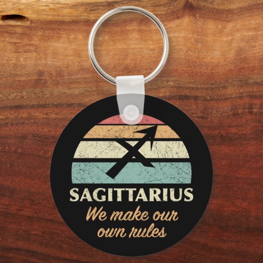 Funny Sagittarius Zodiac Rules Schlüsselanhänger (Rückseite)