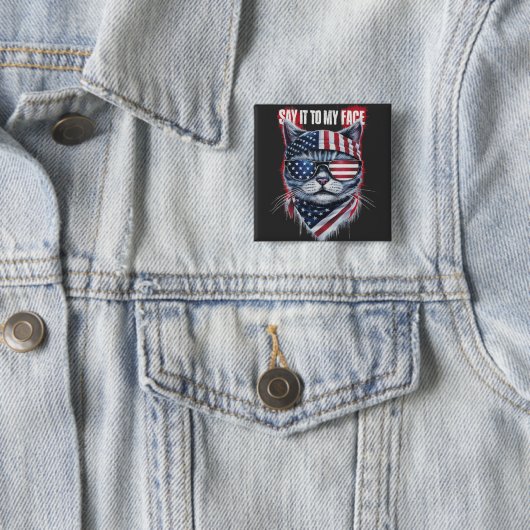 Funny sagt es zu meinem Gesicht Funny Cat Button (Beispiel)