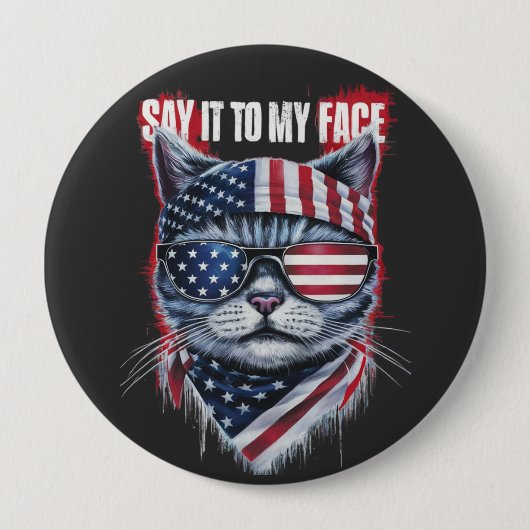 Funny sagt es zu meinem Gesicht Funny Cat Button (Vorderseite)