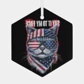 Funny sagt es zu meinem Gesicht Funny Cat Ornament Aus Glas (Rückseite)