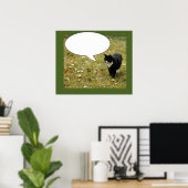 Funny sagt etwas Kitty Speech Bubble Poster (Heimbüro)