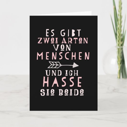 Funny sagt, ich hasse Menschen Karte (Vorderseite)