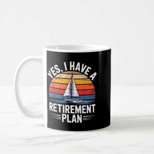 Funny Sailing Retirement Plan Boat Lover Gift Kaffeetasse (Links)
