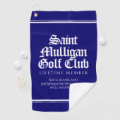 Funny Saint Mulligan Golf Club Lifetime Mitglied Golfhandtuch (Insitu)