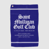 Funny Saint Mulligan Golf Club Lifetime Mitglied Golfhandtuch (Vorderseite)