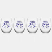 Funny Saint Mulligan Golf Club Lifetime Mitglied Weinglas Ohne Stiel (Vorderseite)