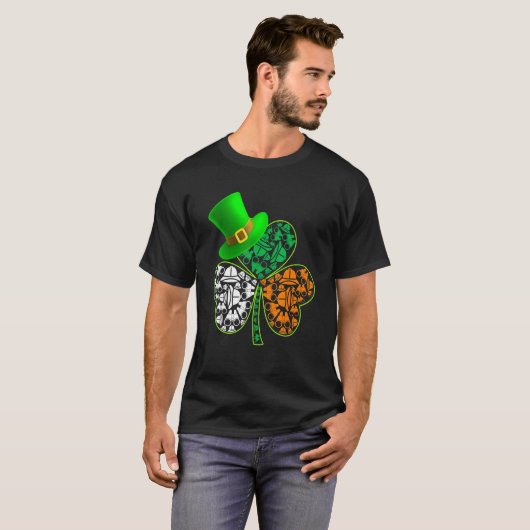 Funny Saint Patrick S Day Zoo Halter Kleeblatt Hat T-Shirt (Vorne ganz)