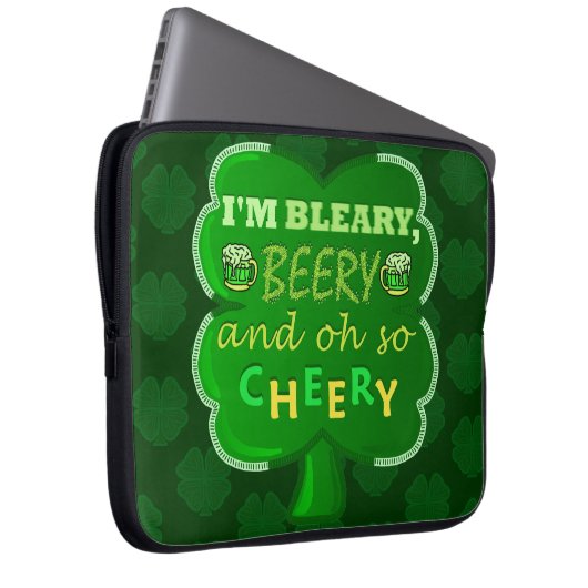 Funny Saint Patrick's Day Beer Laptopschutzhülle (Vorne Rechts)