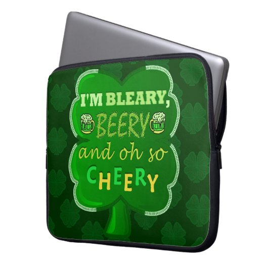 Funny Saint Patrick's Day Beer Laptopschutzhülle (Vorderseite Links)