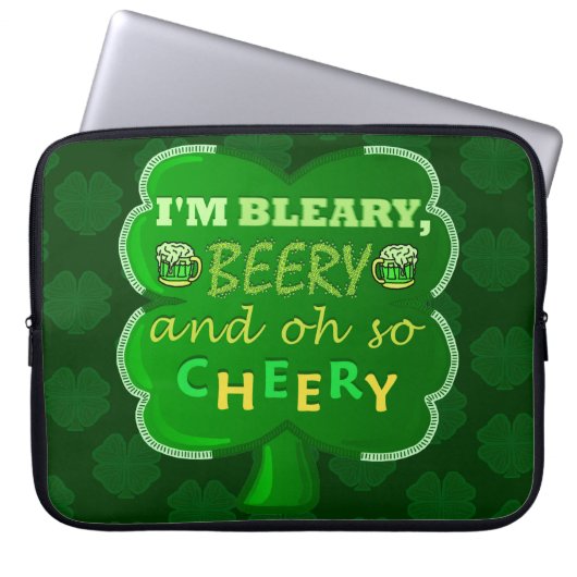 Funny Saint Patrick's Day Beer Laptopschutzhülle (Vorderseite)