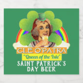 Funny Saint Patrick's Day Cleopatra Pun Irish Bierflaschenetikett (Einzelnes Label)