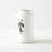 Funny Saint Patrick's Day Hund Kleeblatts Custom Bierglas (Vorderseite Links)
