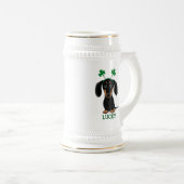 Funny Saint Patrick's Day Hund Kleeblatts Custom Bierglas (VorderseiteRechts)