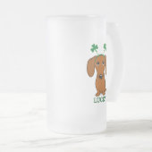 Funny Saint Patrick's Day Hund Kleeblatts Custom Mattglas Bierglas (VorderseiteRechts)