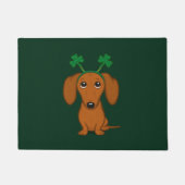 Funny Saint Patrick's Day Hunde Dackel Kleeblatts Fußmatte (Vorderseite)