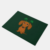 Funny Saint Patrick's Day Hunde Dackel Kleeblatts Fußmatte (Schrägansicht)