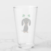 Funny Saint Patrick's Day Hunde Dackel Kleeblatts Glas (Rückseite)