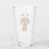 Funny Saint Patrick's Day Hunde Dackel Kleeblatts Glas (Rückseite)