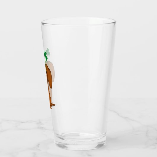 Funny Saint Patrick's Day Hunde Dackel Kleeblatts Glas (Links)