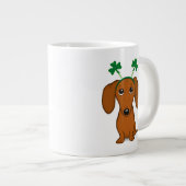 Funny Saint Patrick's Day Hunde Dackel Kleeblatts Jumbo-Tasse (Vorderseite Rechts)