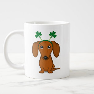 Funny Saint Patrick's Day Hunde Dackel Kleeblatts Jumbo-Tasse