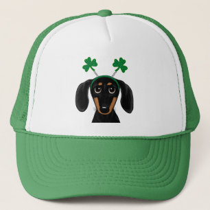 Funny Saint Patrick's Day Hunde Dackel Kleeblatts Truckerkappe