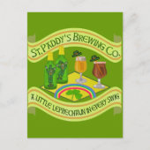 Funny Saint Patrick's Day Leprechaun Brauerei Postkarte (Vorderseite)