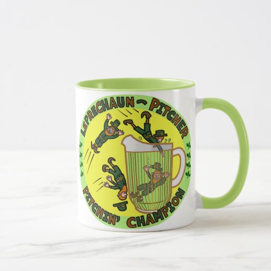 Funny Saint Patrick's Day Leprechaun Pitcher Tasse (Rechts)