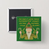 Funny Saint Patrick's Day Schlangen Joke Green Iri Button (Vorne & Hinten)