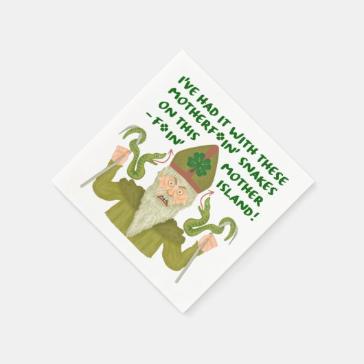 Funny Saint Patrick's Day Schlangen Joke Green Iri Serviette (Ecke)