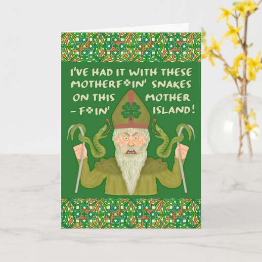 Funny Saint Patrick's Day Schlangen Joke Green Karte (Gelbe Blume)