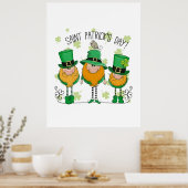 Funny Saint Patrick's Day T-Shirt Irish Shamrock Poster (Küche)