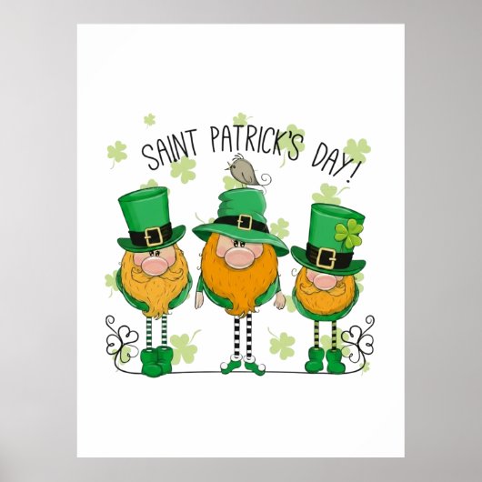Funny Saint Patrick's Day T-Shirt Irish Shamrock Poster (Vorne)