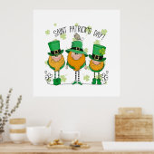 Funny Saint Patrick's Day T-Shirt Irish Shamrock Poster (Küche)