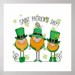 Funny Saint Patrick's Day T-Shirt Irish Shamrock Poster