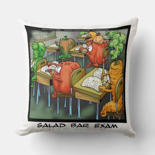 Funny Salad Bar Exam Cotton Throw Kissen (Vorderseite)
