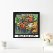 Funny Salad Bar Exam Wall Clock Quadratische Wanduhr (Zuhause)