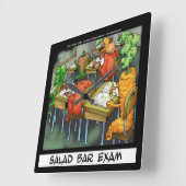 Funny Salad Bar Exam Wall Clock Quadratische Wanduhr (Winkel)