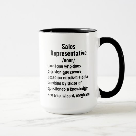 Funny Sales Representative Definition Geschenke Tasse (Rechts)