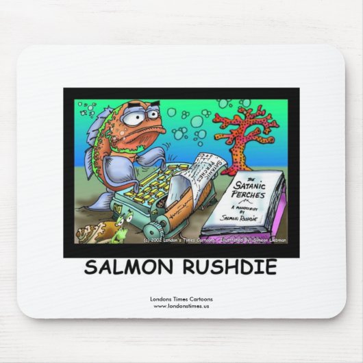 Funny Salman Rushdie Fish Mouse Pad Mousepad (Vorne)