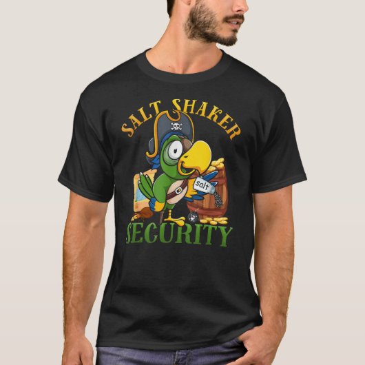 Funny Salt Shaker Security Pirate Head Parrot Conc T-Shirt (Vorderseite)