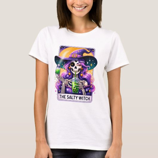Funny Salty Hexe Tarot T-Shirt (Vorderseite)